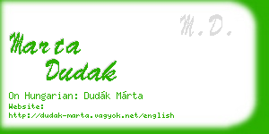 marta dudak business card
